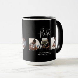 Custom Vathers Day Foto Collage Bester Vater Skrip Tasse