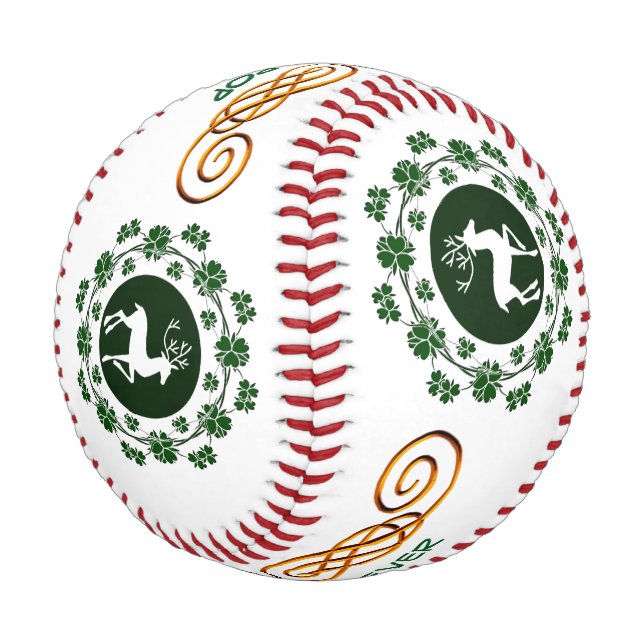 Custom Vathers Day Weihnachtskranz-Rentierer Baseball (Schrägansicht)