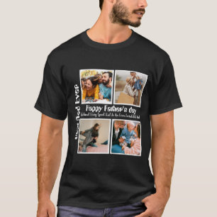 Custom Vathers Tag 4 Foto Collage Bester Vater je T-Shirt