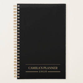 Custom Velvet Black Minimal Planner Planer