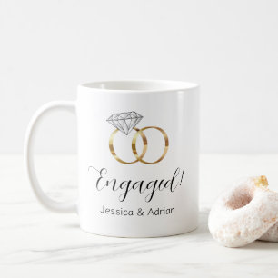 Custom Verlobt Diamond Wedding Rings Verlobung Kaffeetasse