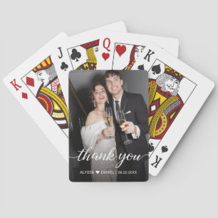 Custom Verlobung Foto Hochzeit Danke, Script Spielkarten
