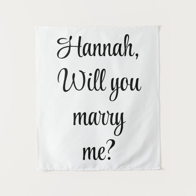Custom Verlobung Personalisiert Heiraten Sie mir Wandteppich (Vorderseite)