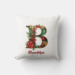 Custom Verziert Monogram B Christmas White Kissen