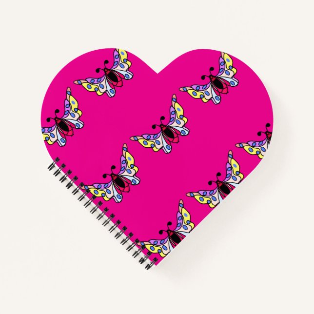 Custom Vibrant Modern Folk Butterfly Art Notizbuch (Vorderseite)