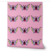 Custom Vibrant Modern Folk Butterfly Art