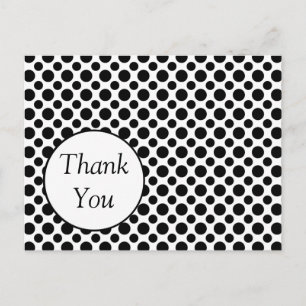 Custom Vielen Dank Black Polka Dot Postcard Postkarte