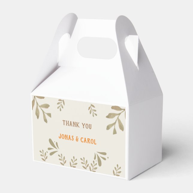 Custom Vielen Dank Hochzeitliches Grün elegant Geschenkschachtel (Vorderseite)