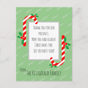 Custom Vielen Dank Weihnachtsfeiertage Postkarte