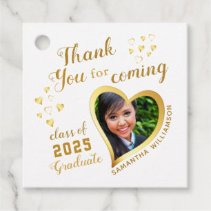 Custom Vielen Dank White Gold Graduation Party Gef Geschenkanhänger
