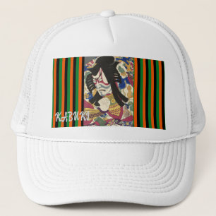 Custom Vintag Aesthetics japanische kabuki Stripes Truckerkappe