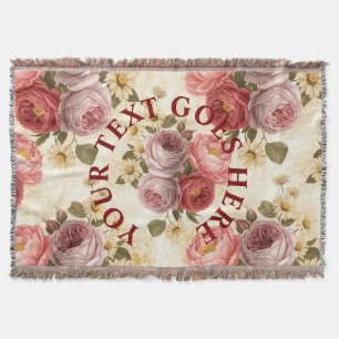 Custom Vintag Floral Personalisiert Decke