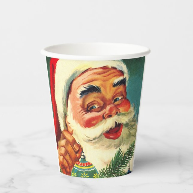 Custom Vintag Jolly Santa Claus Pappbecher (Vorderseite)