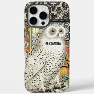 Custom Vintag Snow Owl Art Deco Jugendstil iPhone 16 Pro Max Hülle