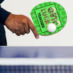 Custom Vintag St Patricks Day One Lucky Teacher Tischtennis Schläger