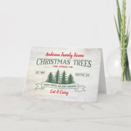 Custom Vintage Christmas Tree Farm Card Feiertagskarte