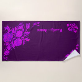 Custom Vintage Gothic Rose Engraving Yoga Mat Strandtuch