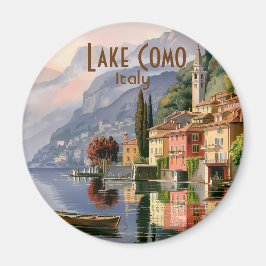 Custom Vintage Lake Como Italy Watercolor Travel Magnet