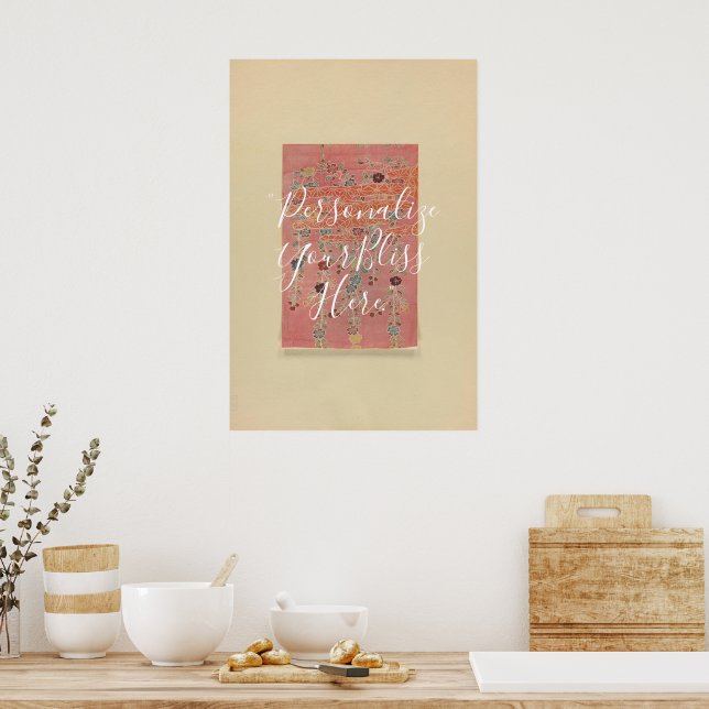 CUSTOM Vintage Okinawan Bingata Pattern Print  Poster (Küche)