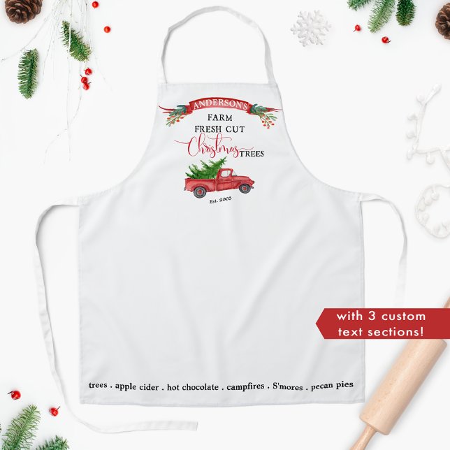 Custom, Vintager roter Lkw, frisch geschnittene Bä Schürze (Von Creator hochgeladen)