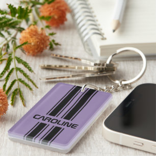Custom Violet Lila Black Auto Race Sport Strip Schlüsselanhänger
