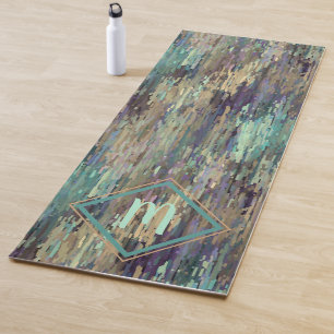 Custom Violet Lila Taupe Aquamarine Treppe Yogamatte