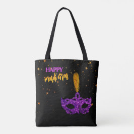 Custom Violet und Orange Glitzern Mask Mardi Gras Tasche
