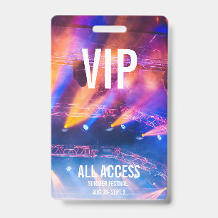 Custom VIP All-Access Konzert Event Pass farbenfro Ausweis
