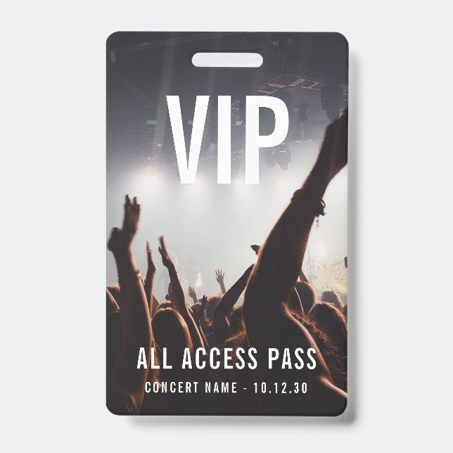 Custom VIP All Access Pass Konzert Event Ausweis (Vorderseite)