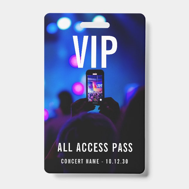 Custom VIP All Access Pass Konzert Event Ausweis (Vorderseite)
