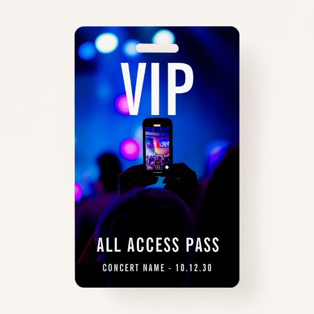 Custom VIP All Access Pass Konzert Event Ausweis (Vorderseite)