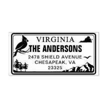 Custom Virginia State License Plate Address 