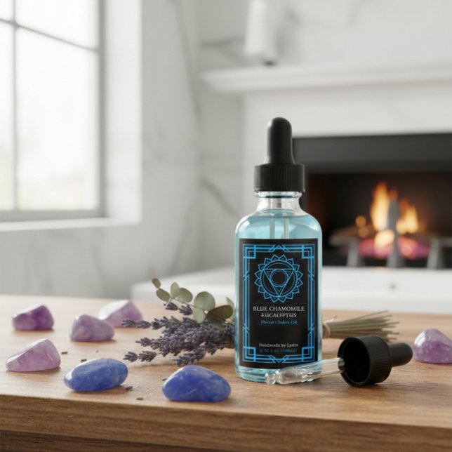 Custom Vishuddha Throat Chakra Essential Oil Label Weinetikett (Von Creator hochgeladen)
