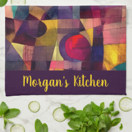 Custom Vivid Abstract Geometric Art  Geschirrtuch