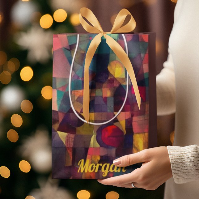 Custom Vivid Abstrakt Geometric Art Mittlere Geschenktüte (Von Creator hochgeladen)