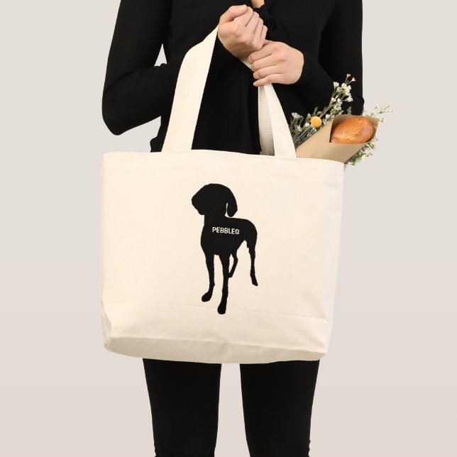 CUSTOM Vizsla Silhouette Jumbo Stoffbeutel (Vorderseite (Produkt))