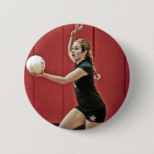Custom Volleyball Foto Sport Button