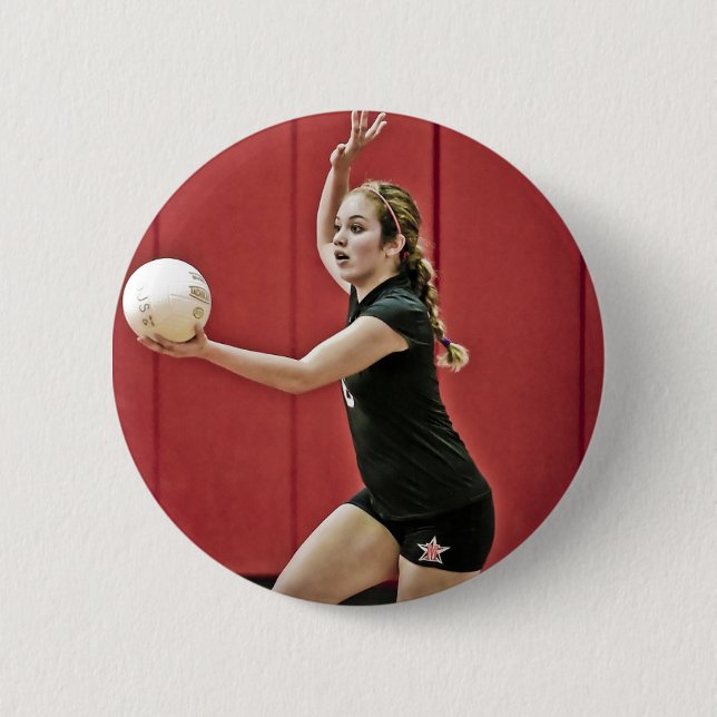 Custom Volleyball Foto Sport Button (Vorderseite)