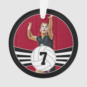 Custom Volleyball Foto & Text Weihnachtsschmuck Ornament
