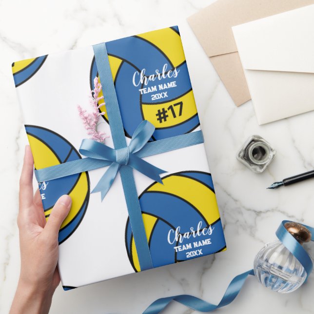 Custom Volleyball Gift Wrap mit Name & Nummer Geschenkpapier (Schenken)