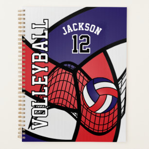 Custom - Volleyball in Red, White und Navy Blue Planer