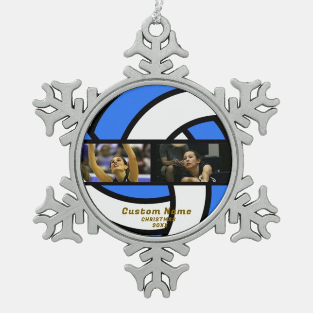 Custom Volleyball Personalisiert Foto Ornament (Vorderseite)