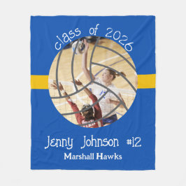 Custom Volleyball Picture Senior Night Graduation Fleecedecke
