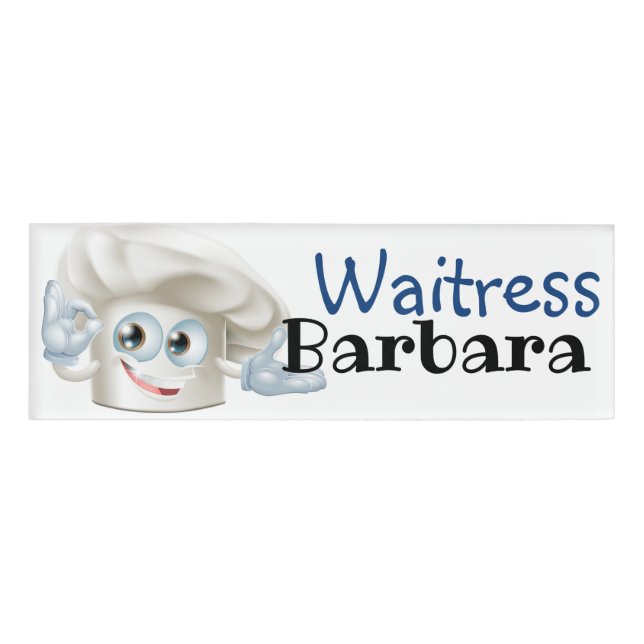 Custom Waitress Namenschild (Vorderseite)