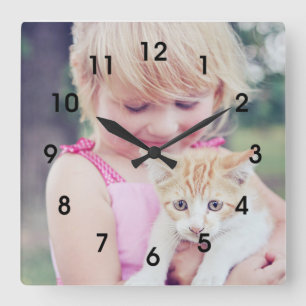 Custom Wall Clock (Eigenes Foto hinzufügen) Quadratische Wanduhr