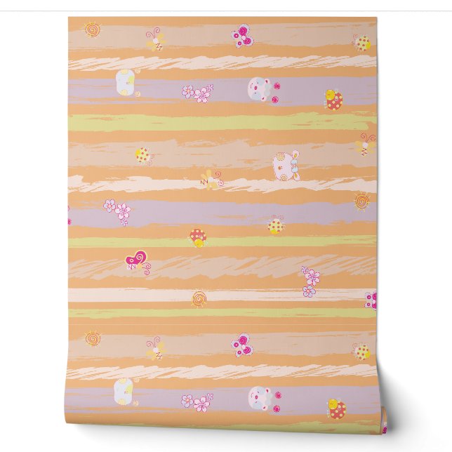 Custom Wallpaper 2' x 8' Textured Vinyl – Baby Joy Tapete (Abrollen)