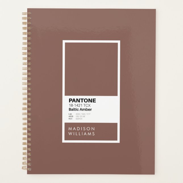 Custom Warm Brown Notebook | Personalisiert Planer (Vorderseite)
