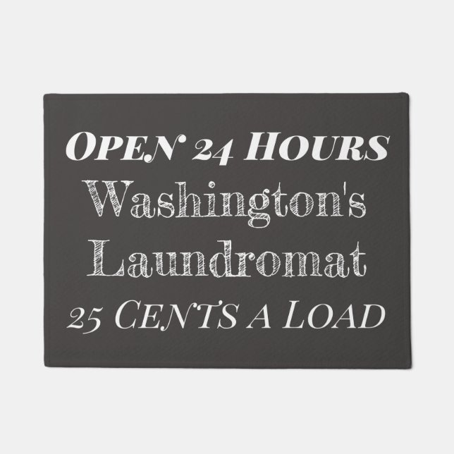 Custom Wäscheservice Room Chalkboard Waschsalon Ru Fußmatte (Vorderseite)