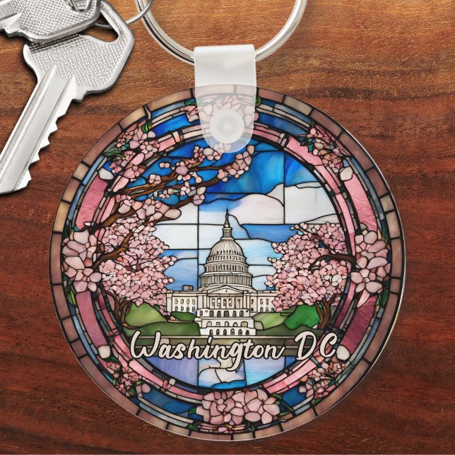 Custom Washington DC Dated Cherry Blossom Schlüsselanhänger (Von Creator hochgeladen)