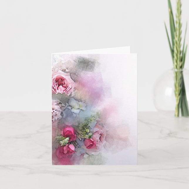 Custom Wasserfarbe Art Rose Blume Moderne Einladung (Vorderseite)